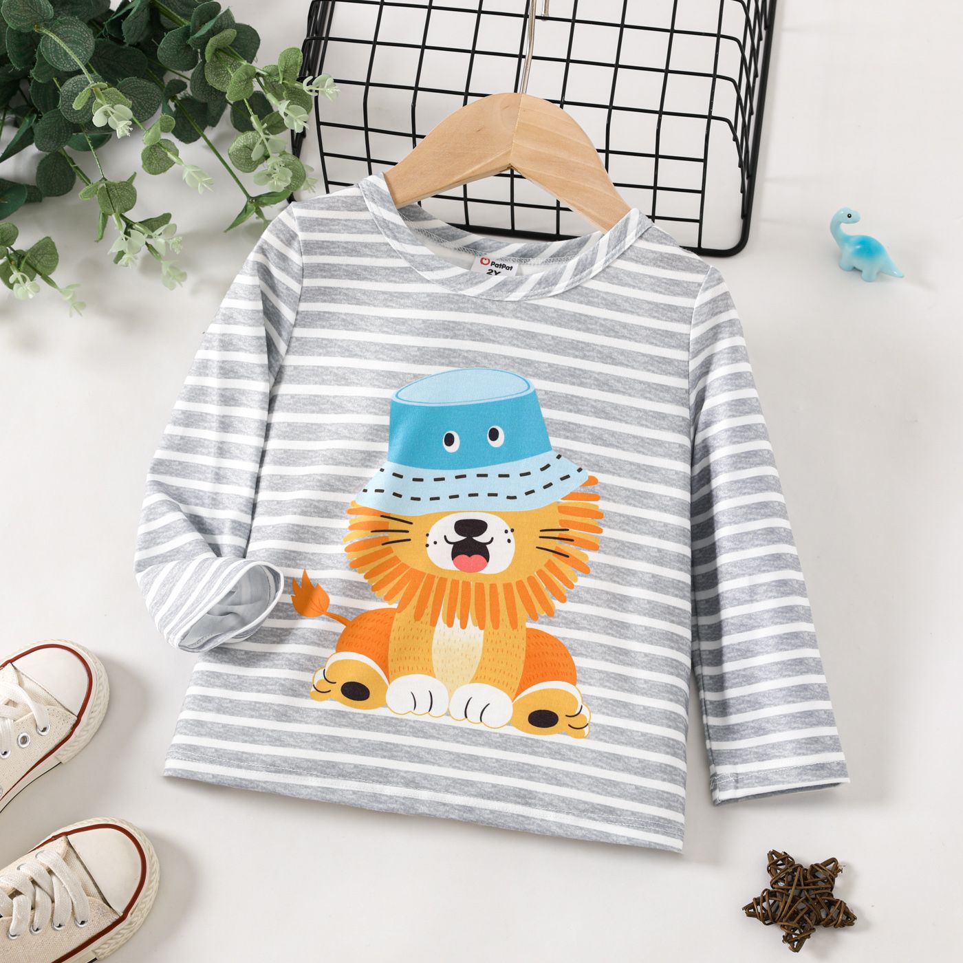 Toddler Boy Lion Or Dinosaur Pattern T-shirt
