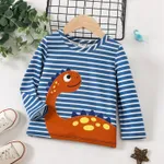 Criança Menino Costuras de tecido Infantil Leão Manga comprida T-shirts Azul