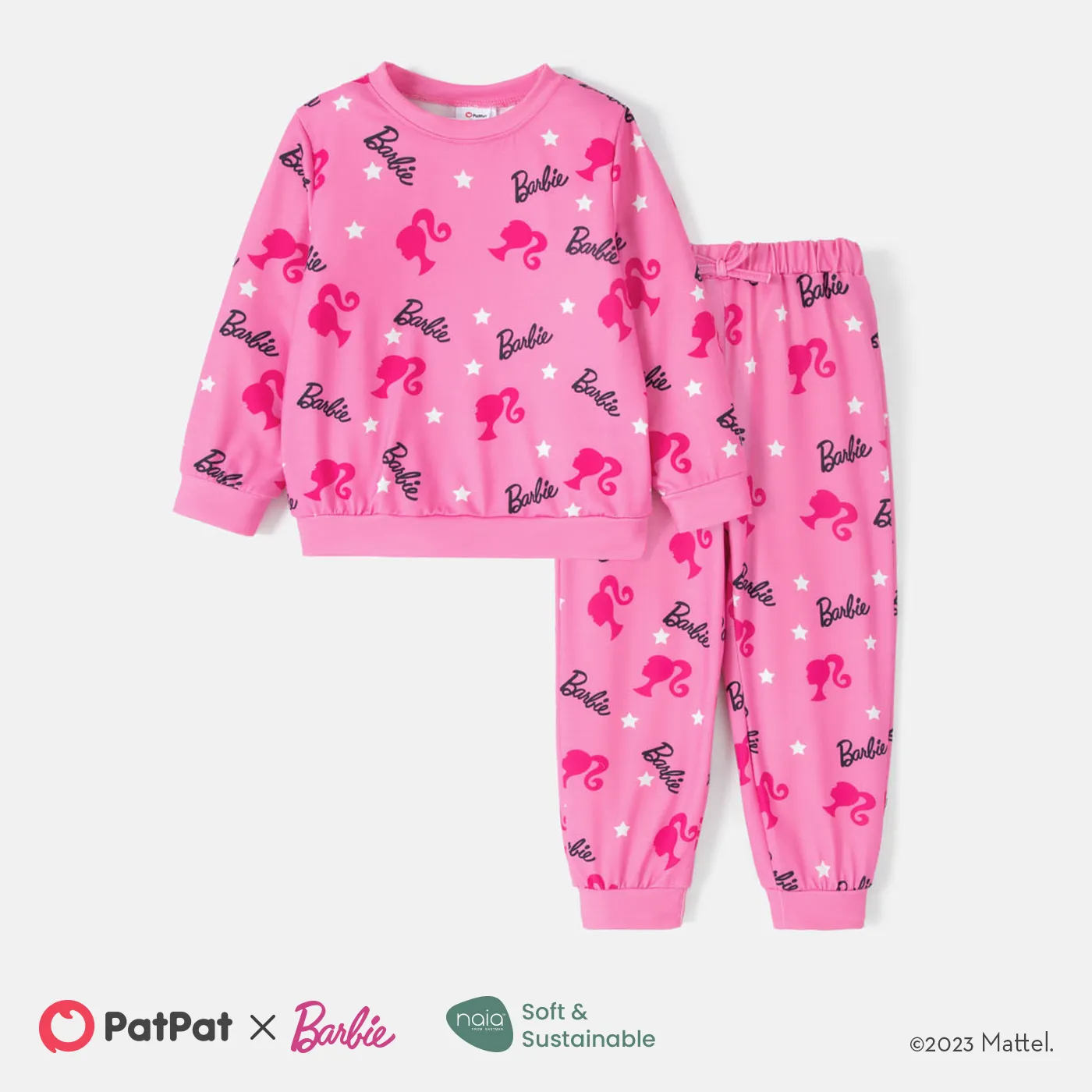 Barbie Toddler Girl 2pcs Naia™ Allover Print Long-sleeve Pullover and Pants Set 