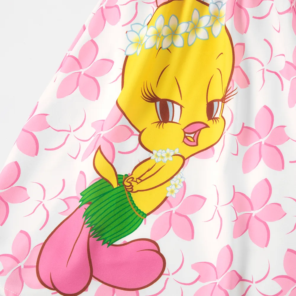 Looney Tunes Toddler Girl Character Print Smocked Slip Dress big image 4