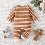 Baby Boy/Girl Stripe Bear Embroidery Long-sleeve Jumpsuit  image 2