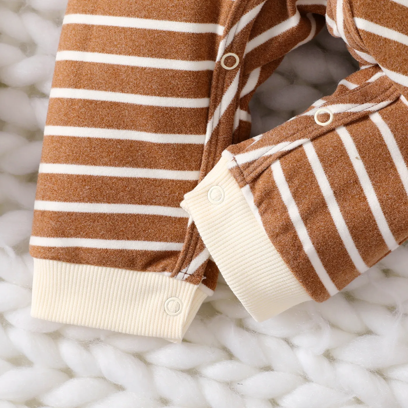 Baby Boy/Girl Stripe Bear Embroidery Long-sleeve Jumpsuit  image 5