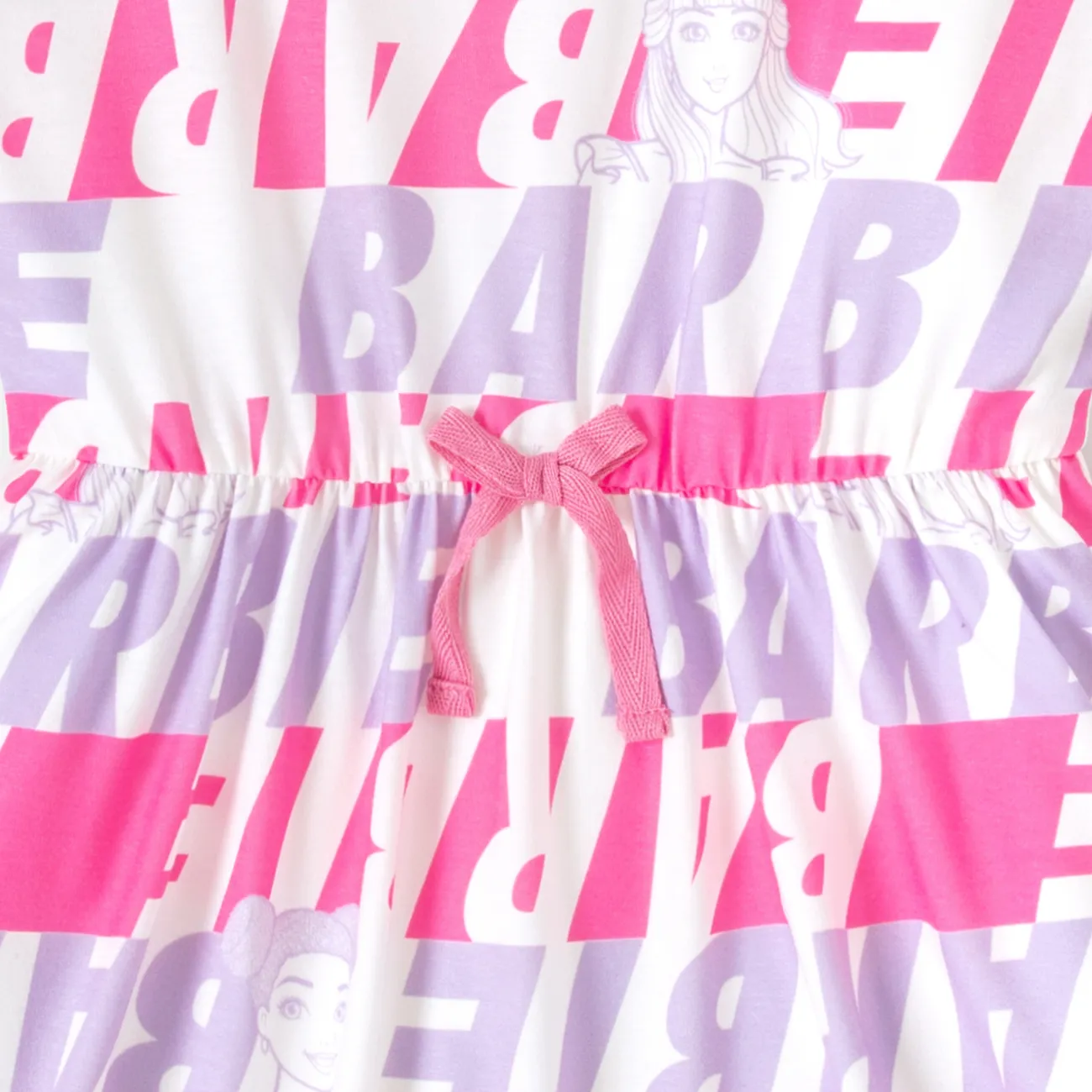 Barbie IP Menina Infantil Vestidos rosa branco big image 1