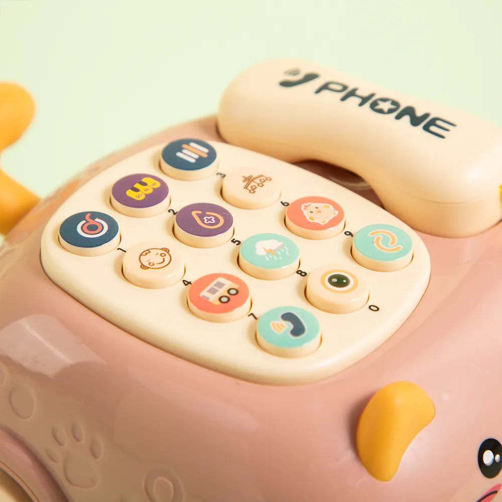 Kids Telephone Toy Early Education Light Music Toy Emulated Montessori Phone Toy Simulated Landline Drag  big image 9