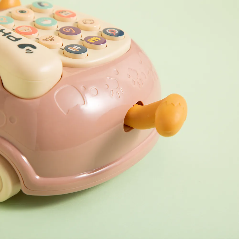 Kids Telephone Toy Early Education Light Music Toy Emulated Montessori Phone Toy Simulated Landline Drag big image 11
