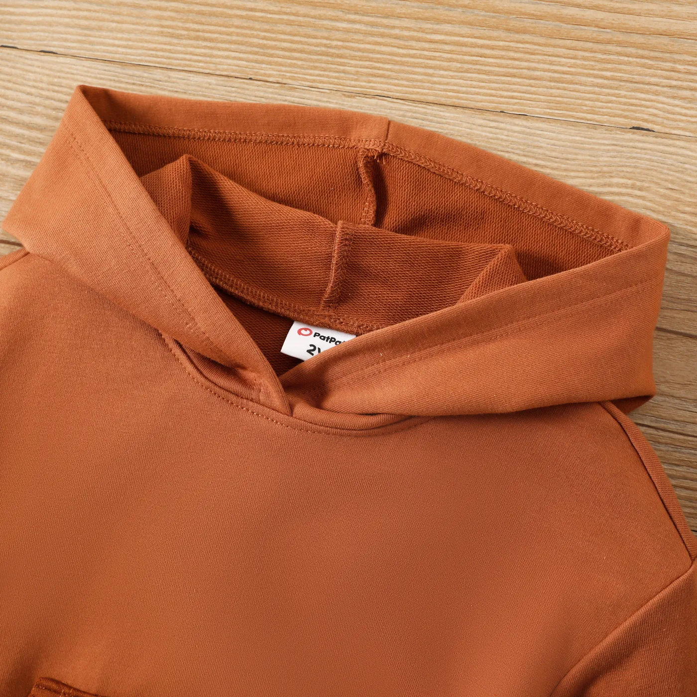Criança Menino Com capuz Básico Sweatshirt amarelo marrom image 3