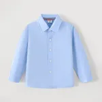 Toddler Boy/Girl School Uniform Long-sleeve Solid Shirt Blue