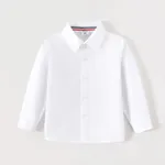 Toddler Boy/Girl School Uniform Long-sleeve Solid Shirt White