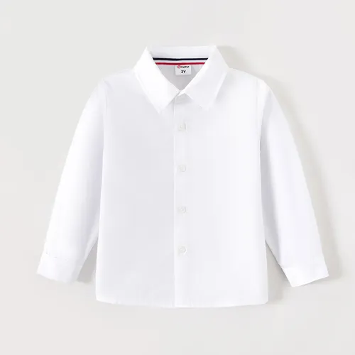Toddler Boy/Girl School Uniform Long-sleeve Solid Shirt