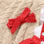3pcs Baby Girl 100% Cotton Ruffled Tank Top & Dots Suspender Skirt & Headband Set   image 5