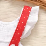 3pcs Baby Girl 100% Cotton Ruffled Tank Top & Dots Suspender Skirt & Headband Set   image 4