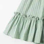 Kid Girl 100% Cotton Solid Textured Ruffled Tank Dress  image 5
