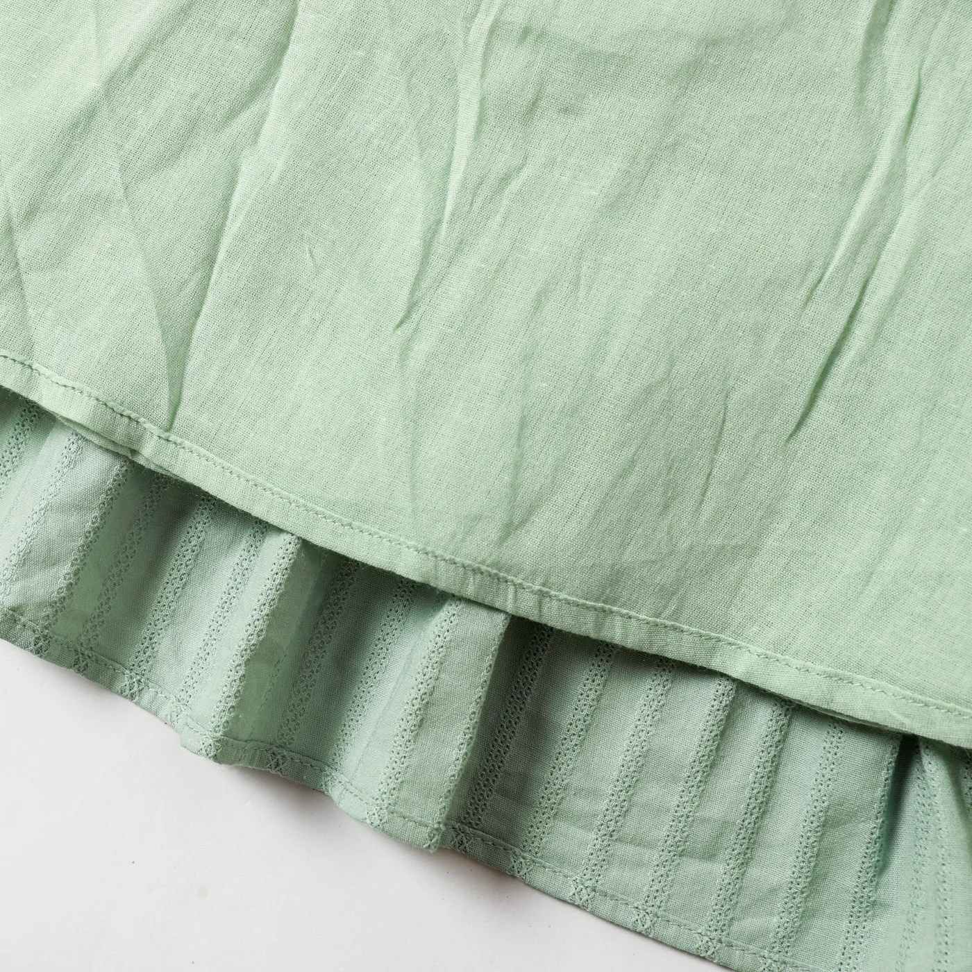 Kid Girl 100% Cotton Solid Textured Ruffled Tank Dress  image 6