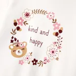 3pcs Toddler Girl Letters Floral Print Ruffle Long-sleeve Top and Pants & Headband Set  image 3