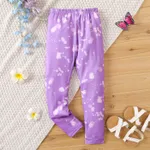 Kid Girl Allover Butterfly Pattern Leggings  Purple