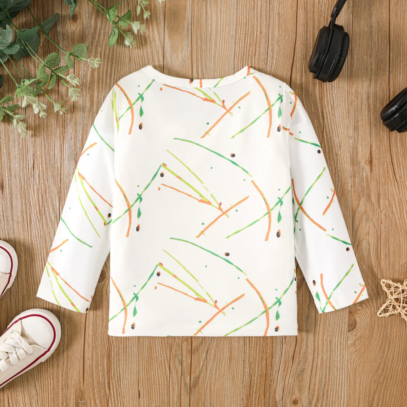 Toddler Boy Headphones Print Long-sleeve Tee   image 2