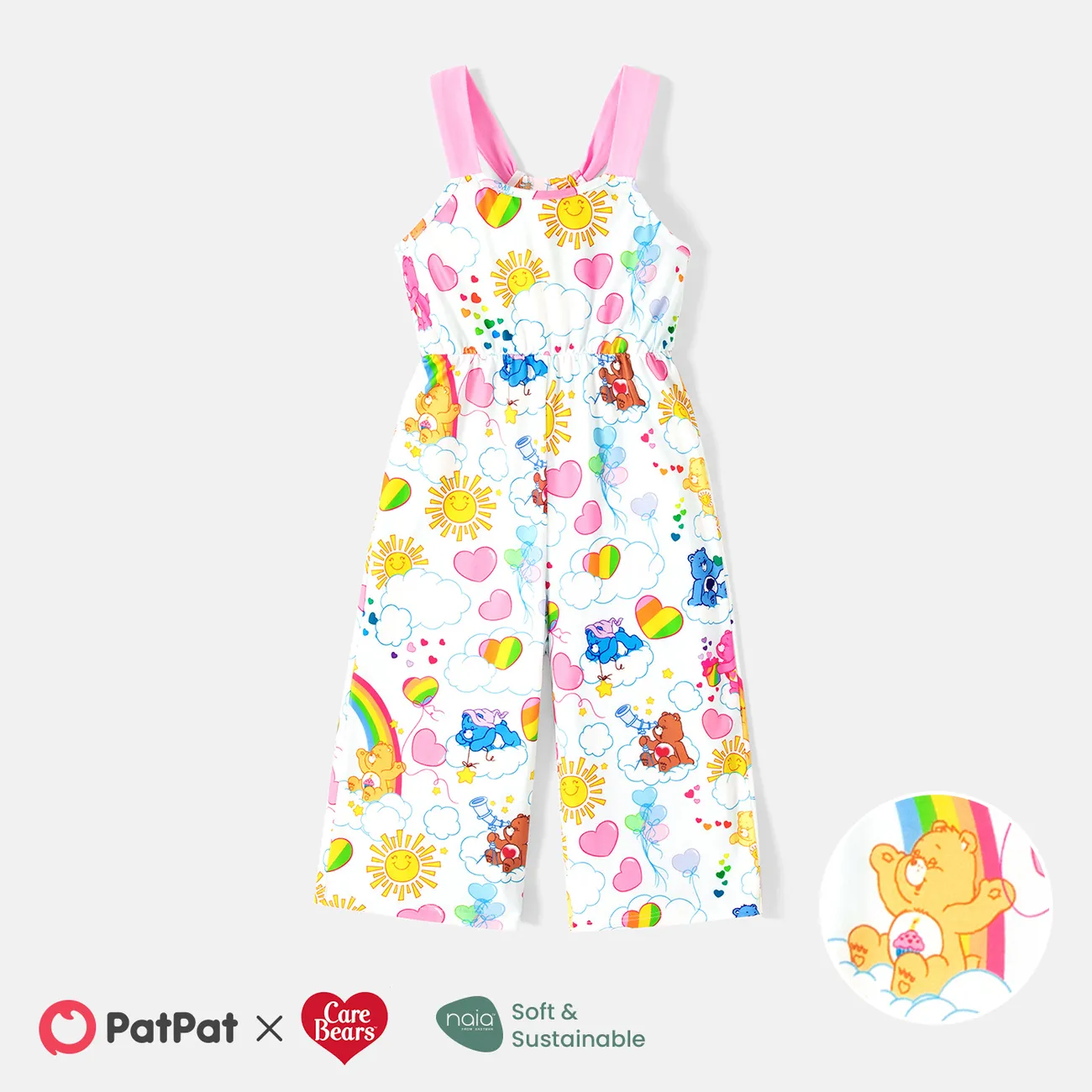 Care Bears Toddler Girl Naia™ Allover Print Cami Jumpsuit Colorful big image 1