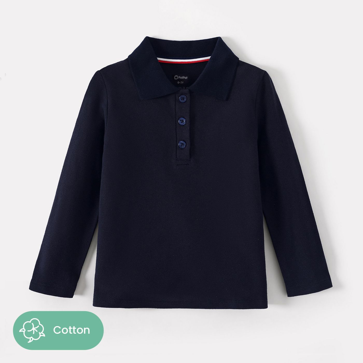 

Kid Boy/Girl 100% Cotton School Uniform Polo Neck Long-sleeve Shirt