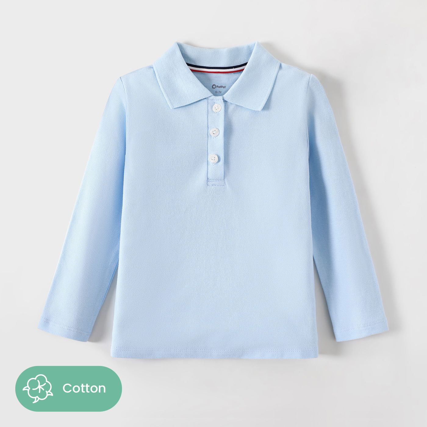 

Kid Boy/Girl 100% Cotton School Uniform Polo Neck Long-sleeve Shirt