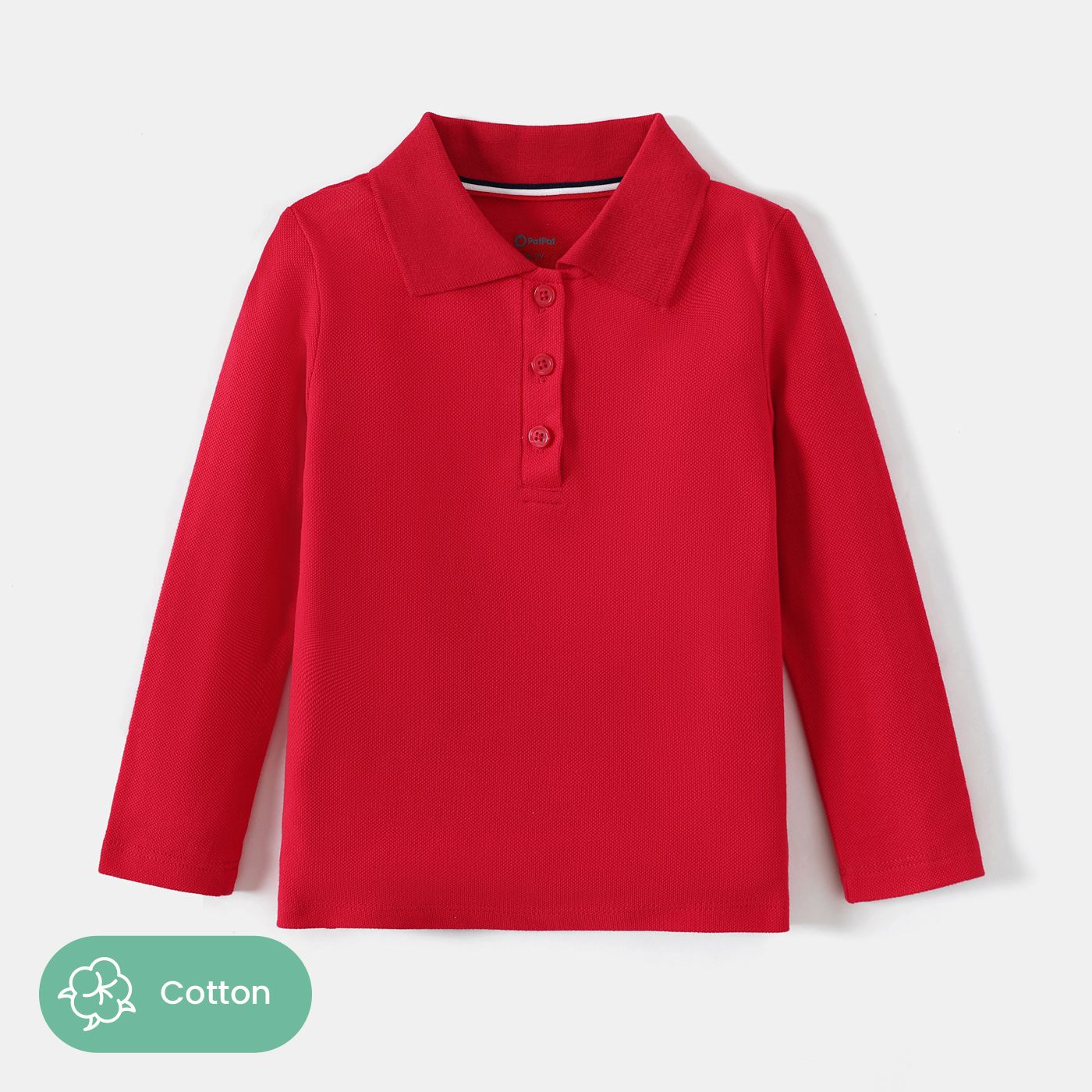 

Kid Boy/Girl 100% Cotton School Uniform Polo Neck Long-sleeve Shirt