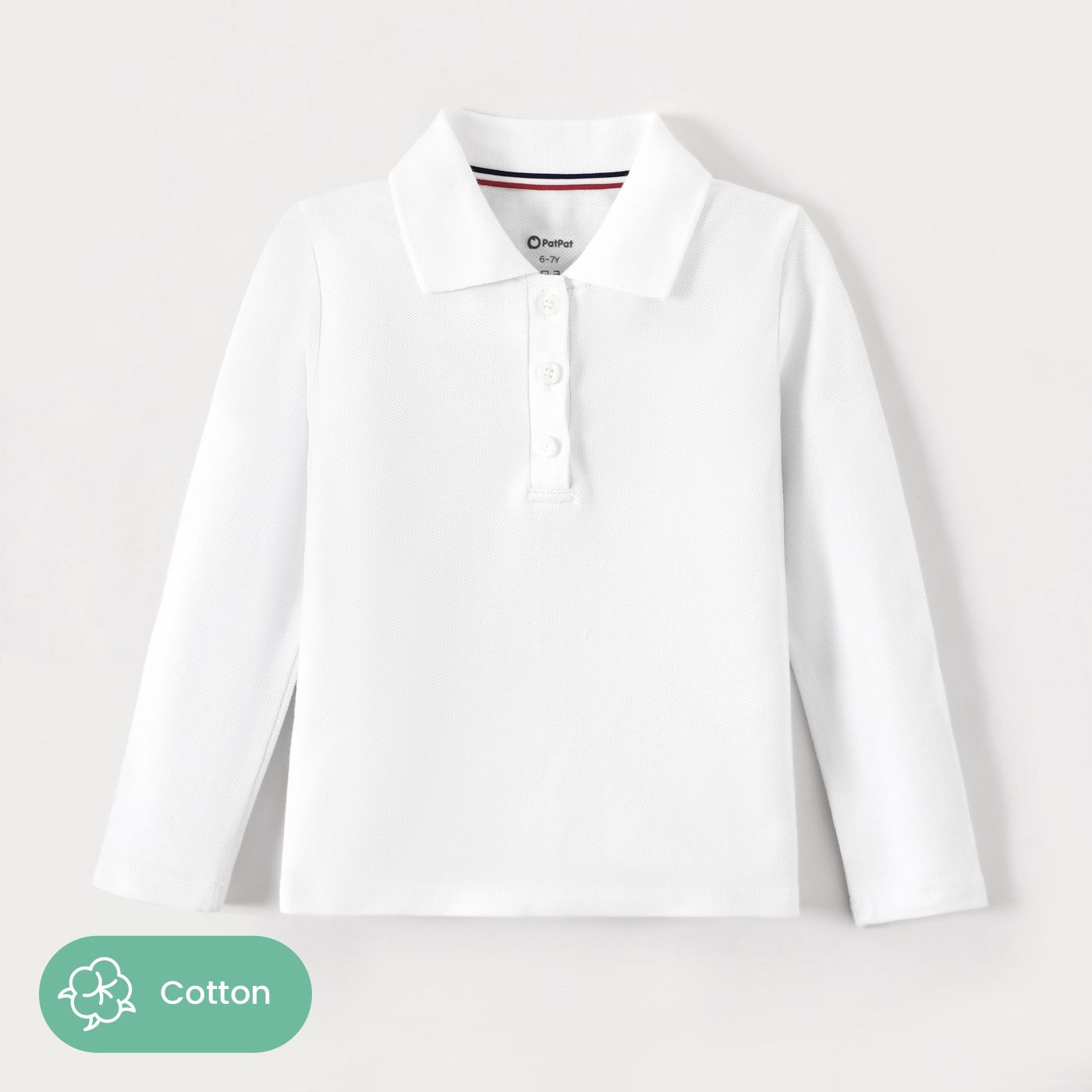 

Kid Boy/Girl 100% Cotton School Uniform Polo Neck Long-sleeve Shirt