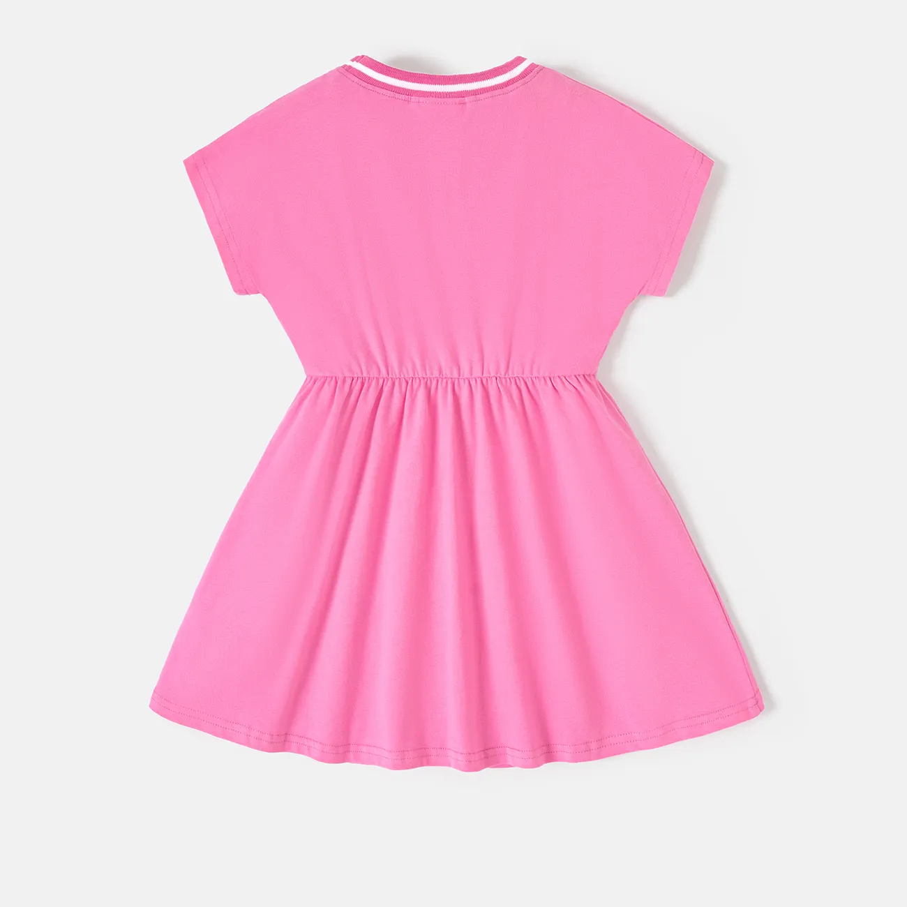 Barbie Toddler/Kid Girl Character & Letter Print Naia™ Short-sleeve Dress PINK-1 big image 1