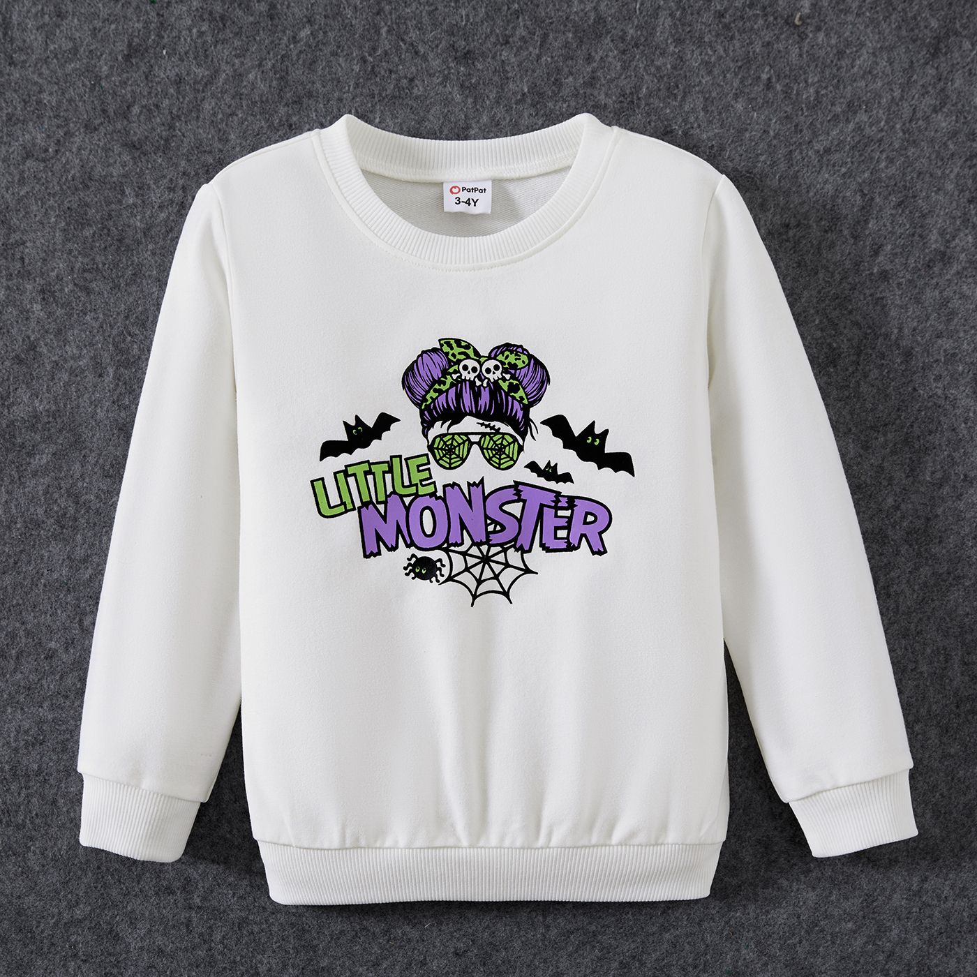 

Halloween Family Matching Letter& Bat Print Long Sleeve Tops