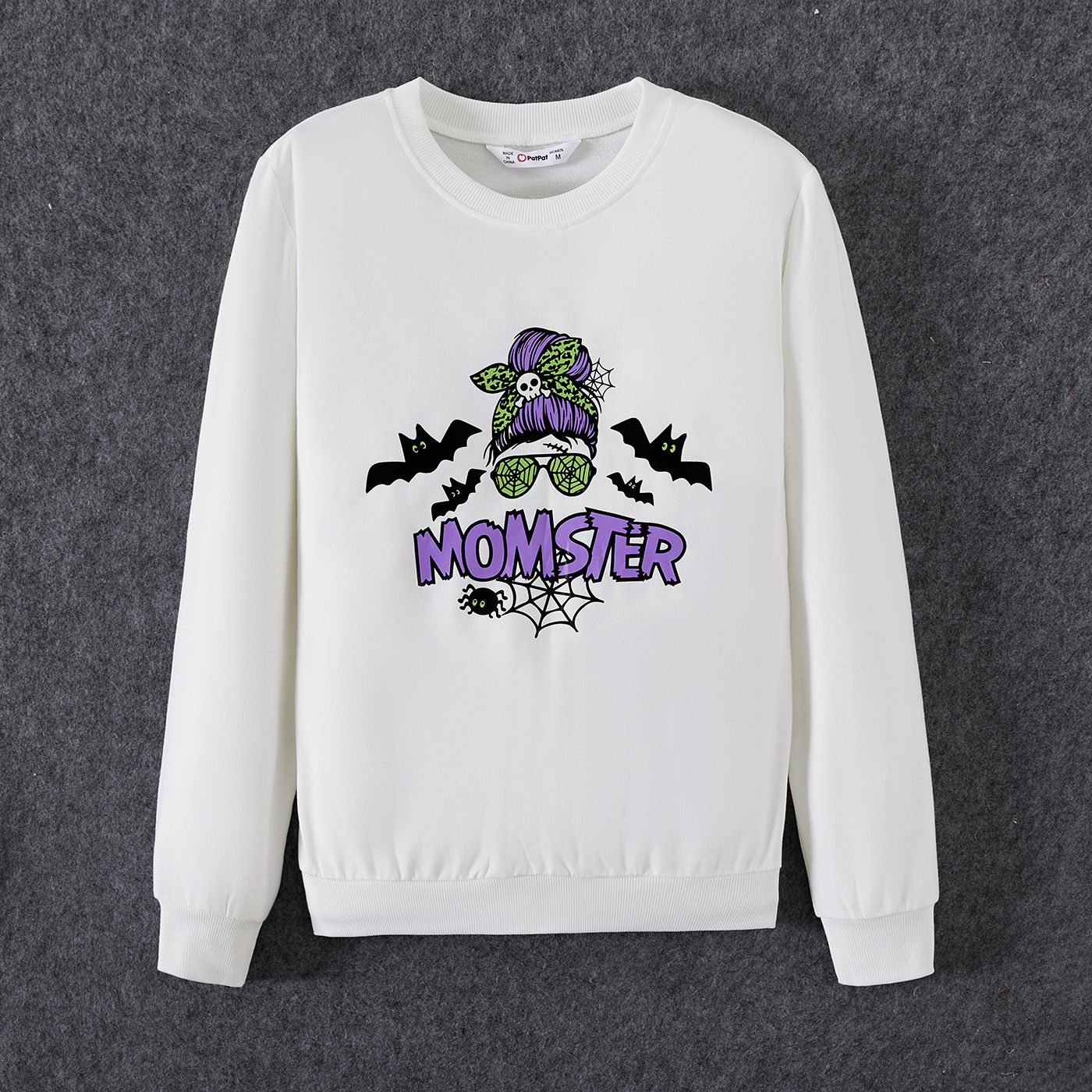 

Halloween Family Matching Letter& Bat Print Long Sleeve Tops