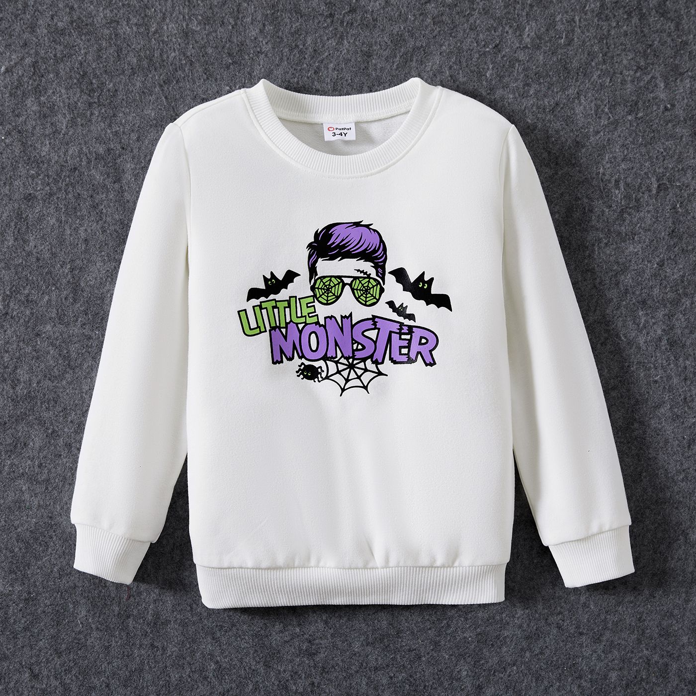 

Halloween Family Matching Letter& Bat Print Long Sleeve Tops