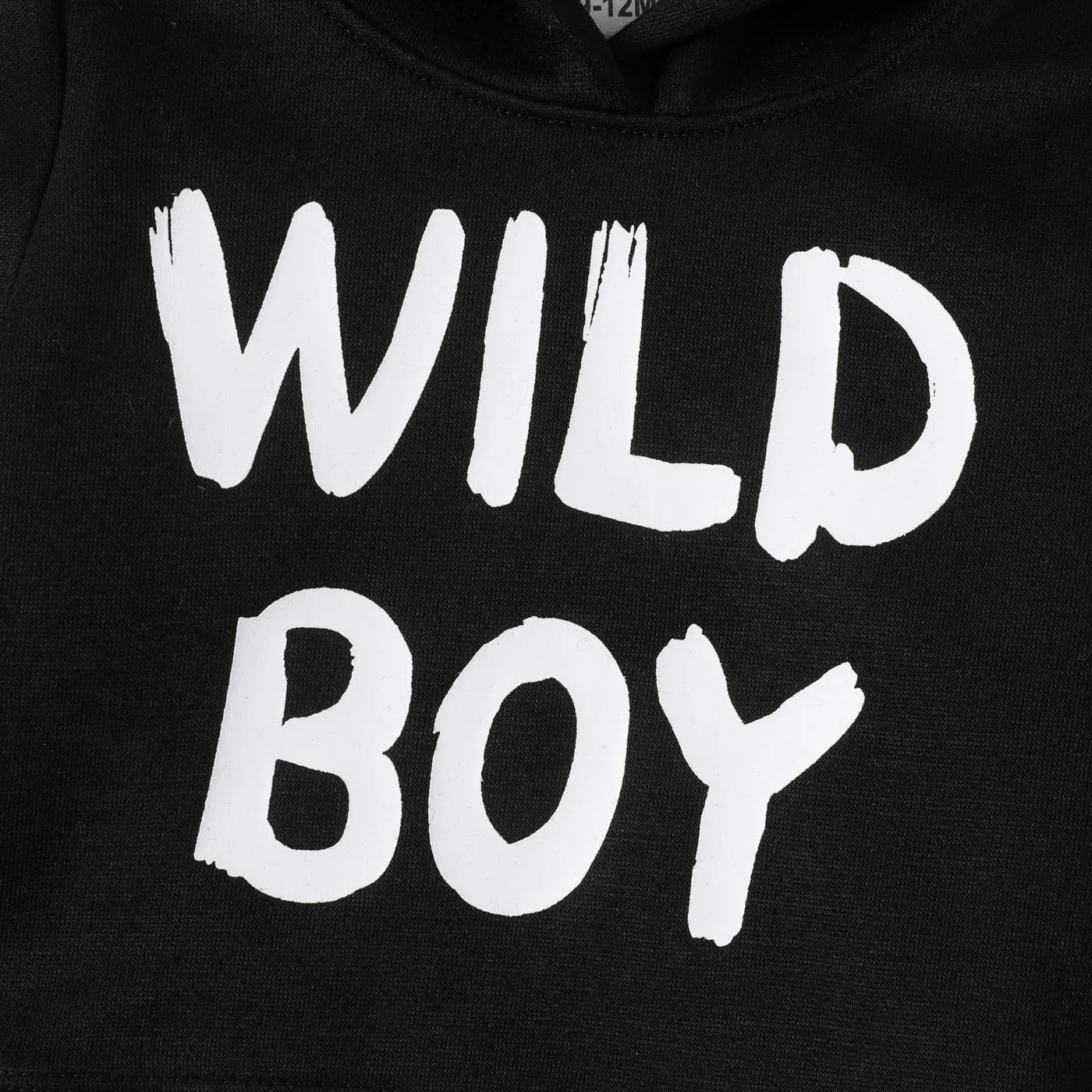 2pcs Baby Boy Letters Print Plaid Hoodie and Pants Set   image 4