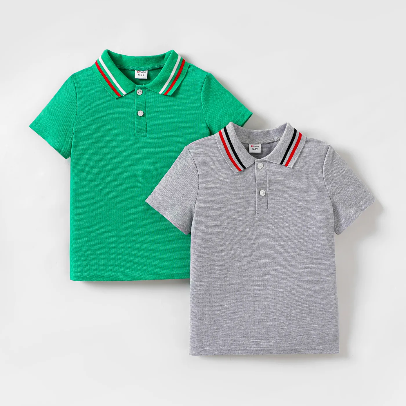 Kid Boy Striped Polo Neck Short-sleeve Tee   image 2