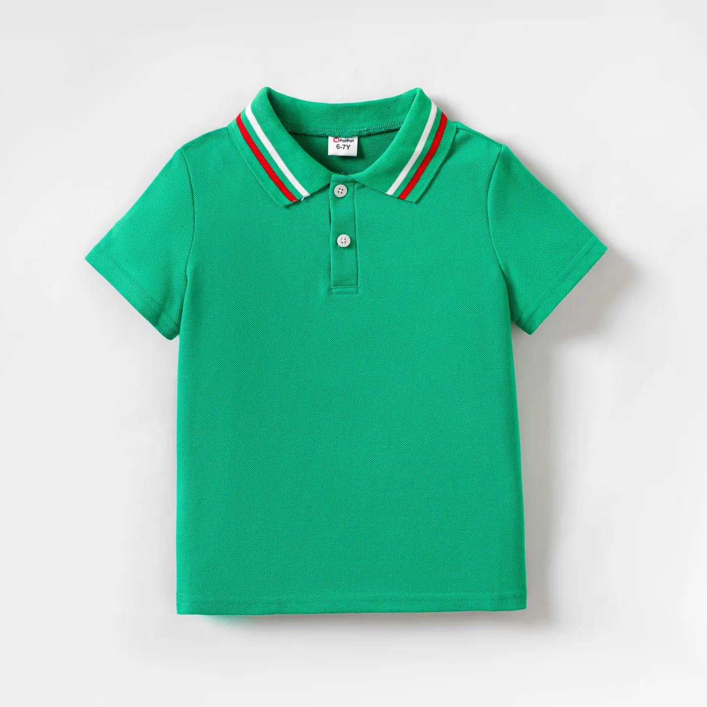 Kid Boy Striped Polo Neck Short-sleeve Tee   big image 1