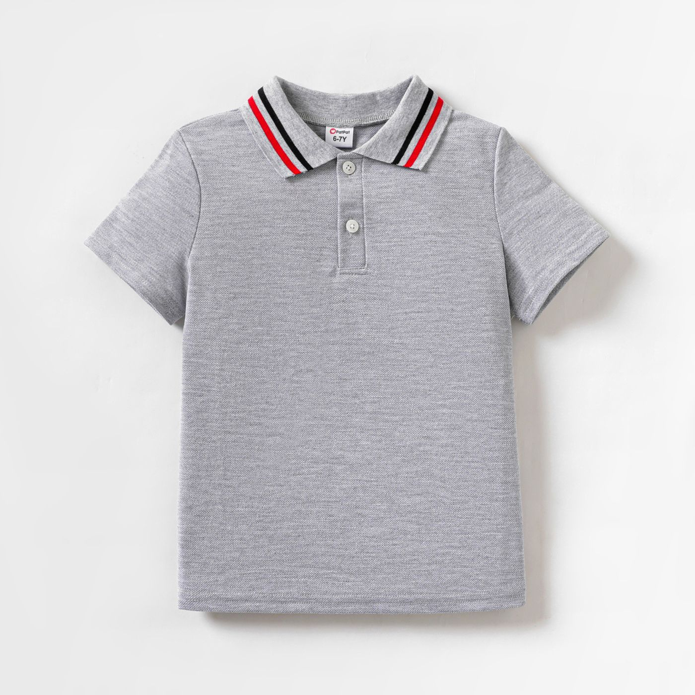 

Kid Boy Striped Polo Neck Short-sleeve Tee