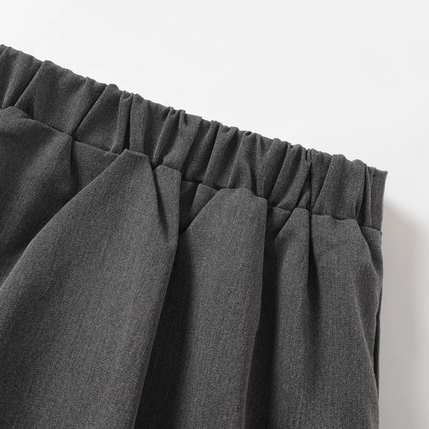 Kid Girl Bow Decor Solid Pleated Skirt  Dark Grey image 4