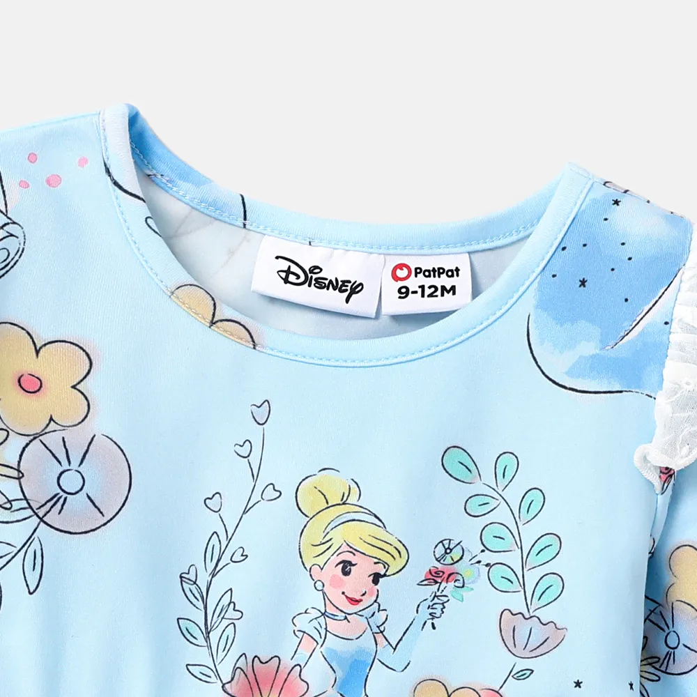 Disney Princess Baby Girl Floral & Character Print Ruffled Long-sleeve Dress big image 4