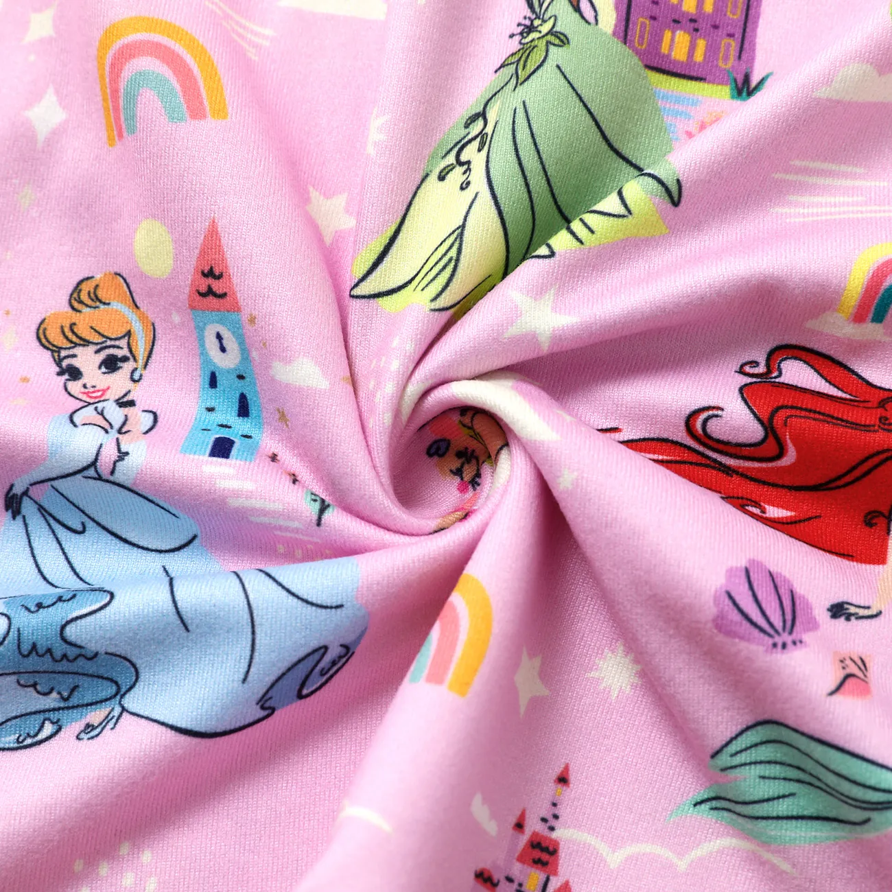 Disney Princess Criança Menina Extremidades franzidas Infantil Vestidos Rosa big image 1