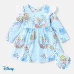 Disney Princess Baby Girl Floral & Character Print Ruffled Long-sleeve Dress  Blue