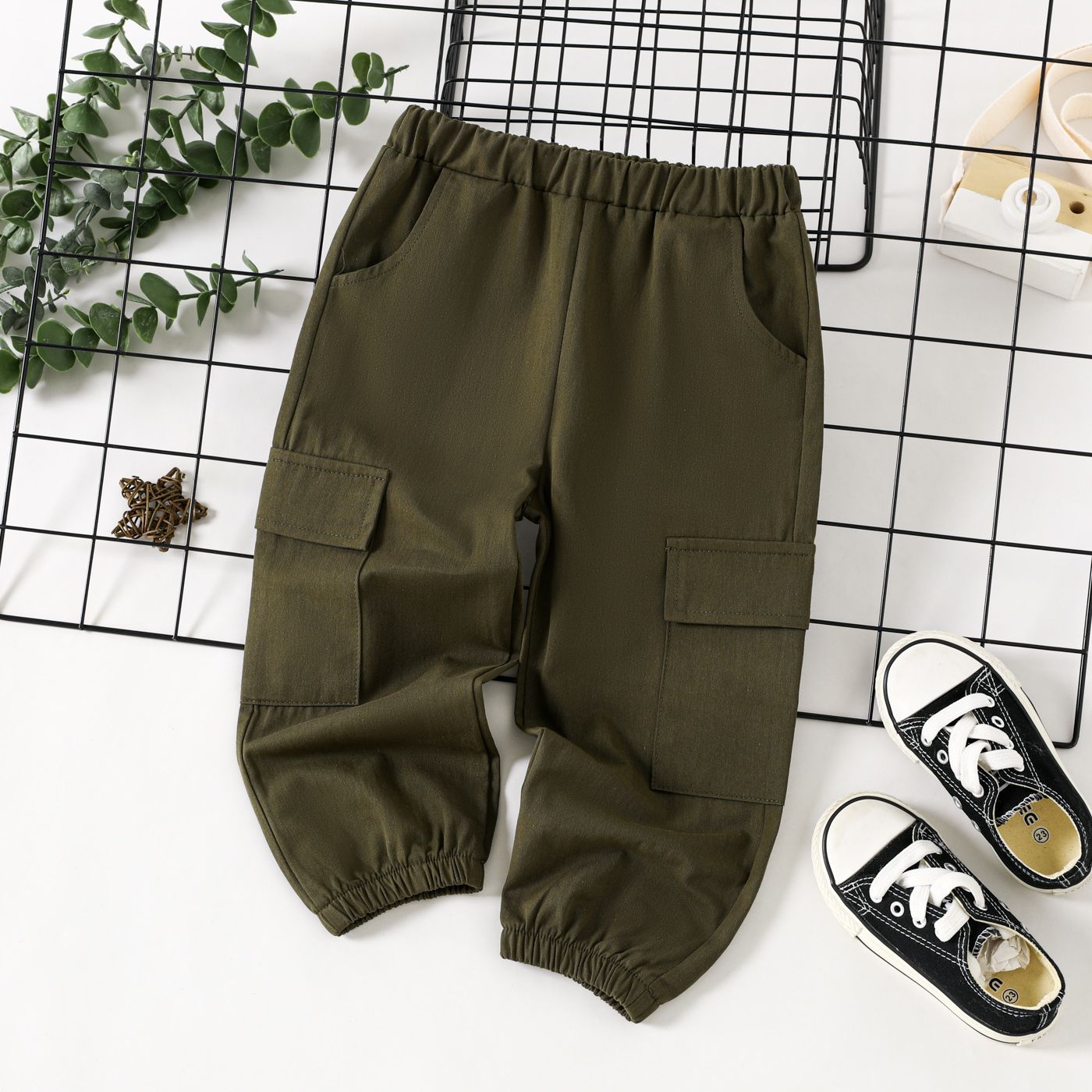 

Toddler Boy 100% Cotton Solid Cargo Pants