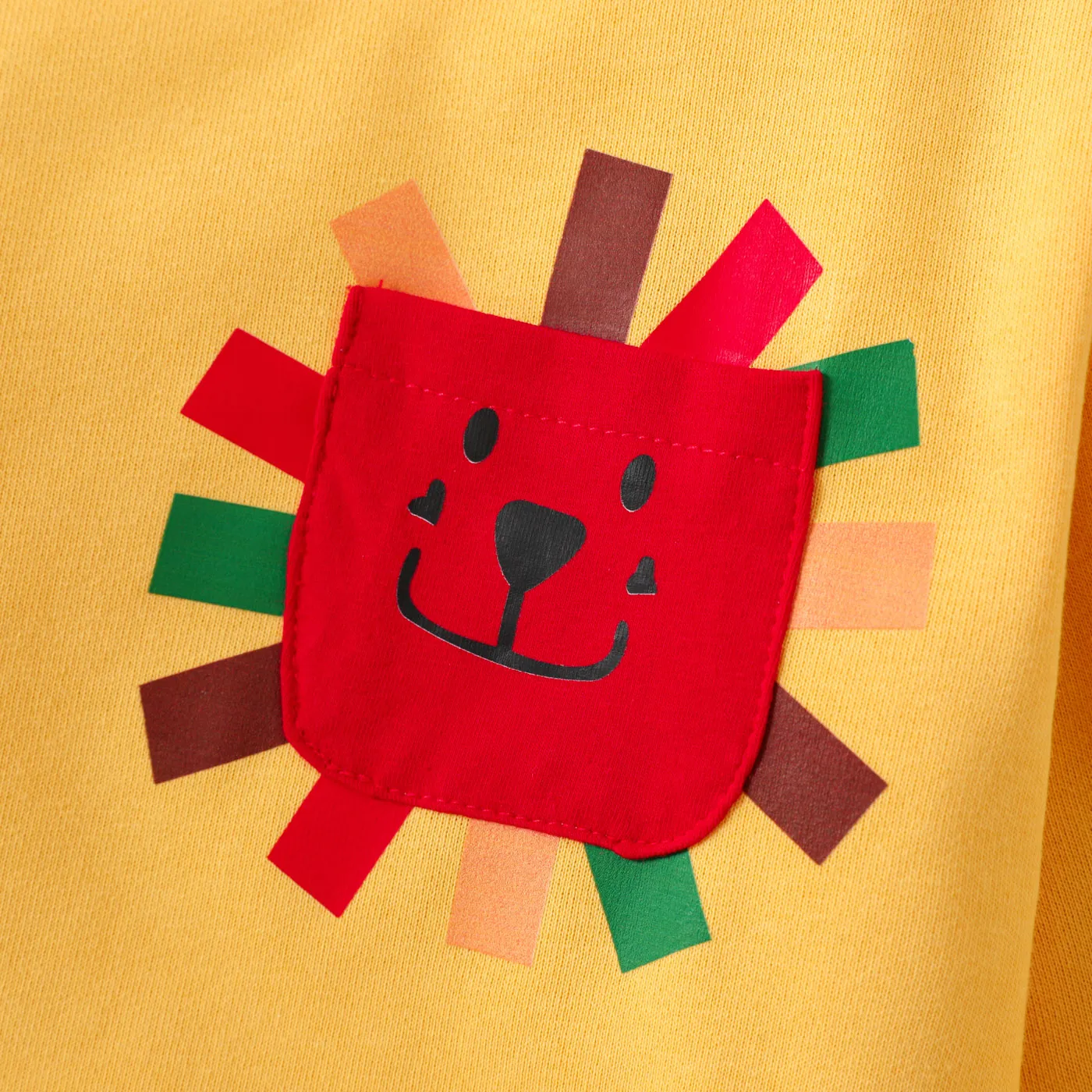 2pcs Toddler Boy Patch Pocket Pullover Sweatshirt and Jeans Set  Yellow image 4