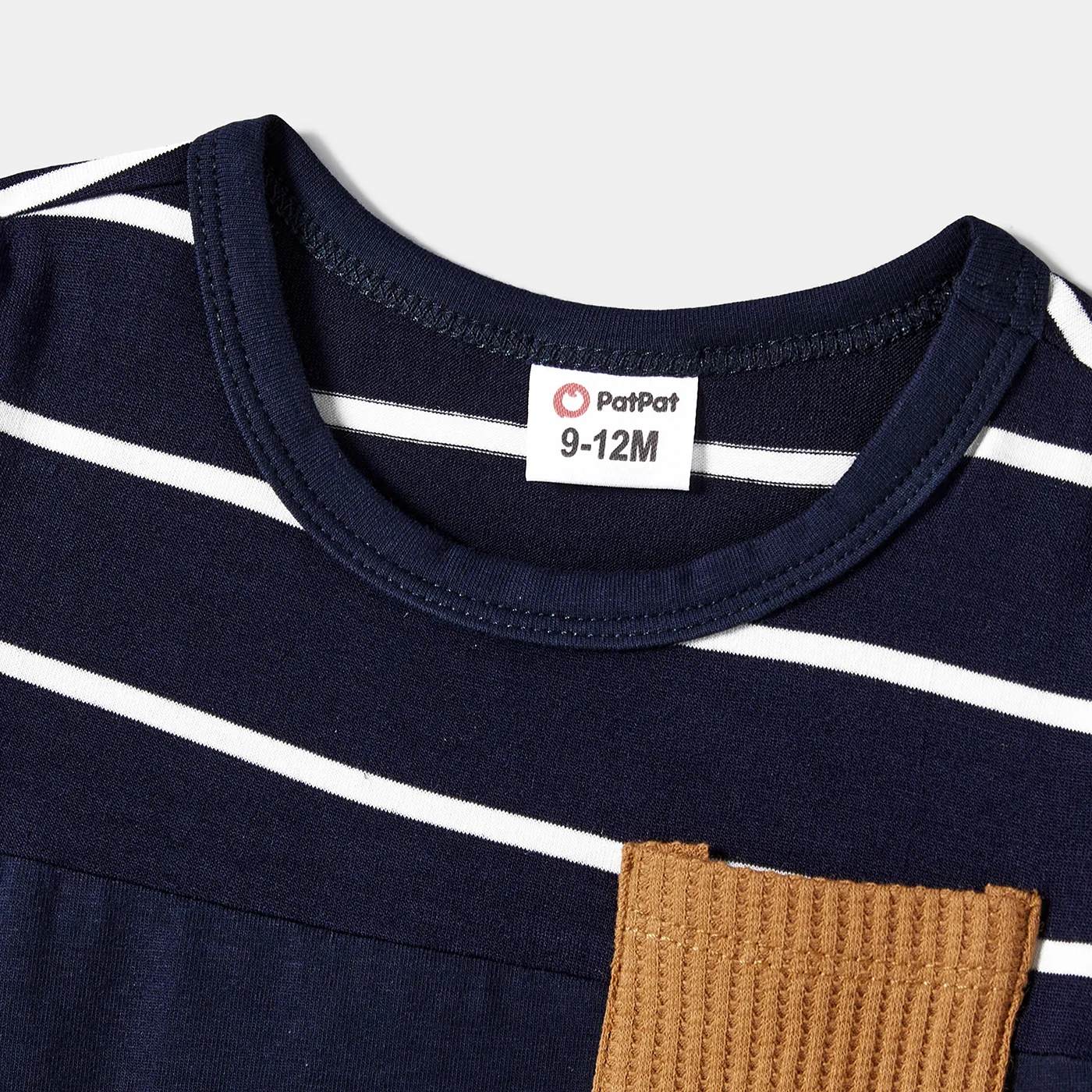 Family Matching Stripe Curved Hem Belted Henley Dresses and T-shirts Sets  image 3