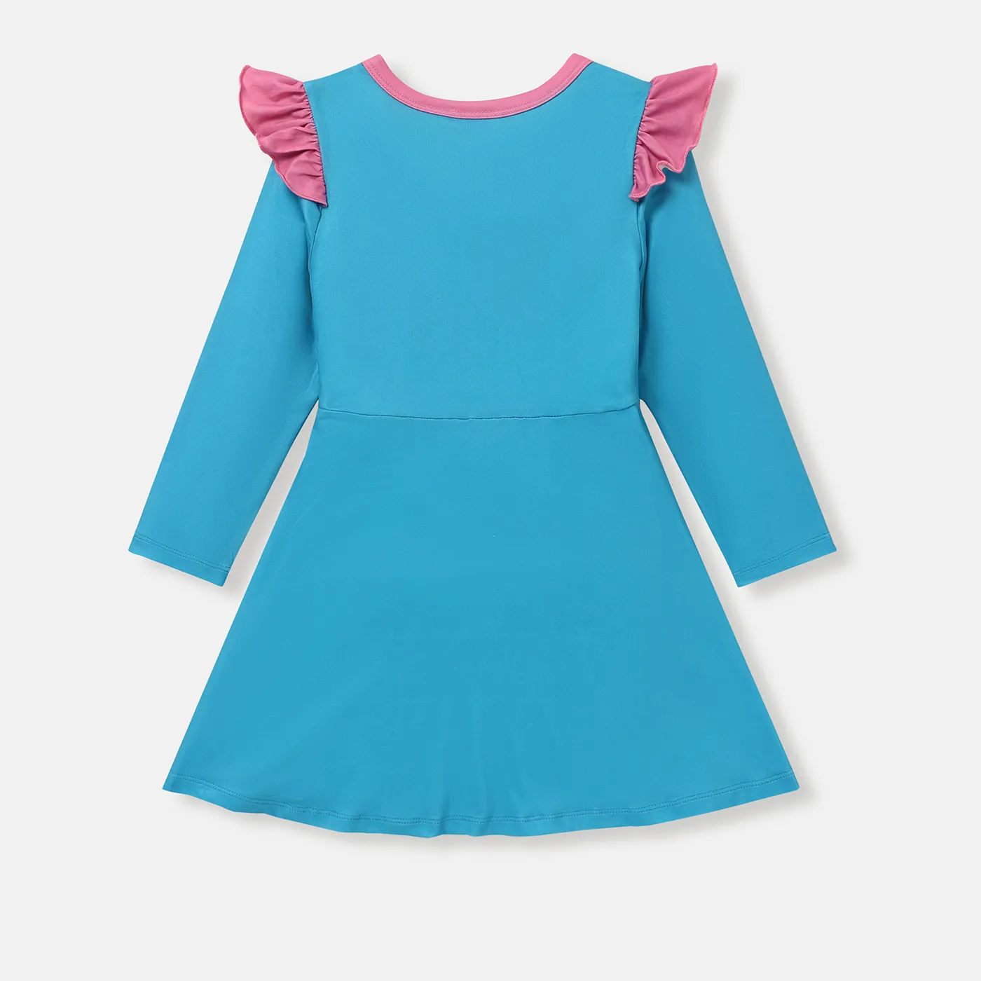 Disney Princess Toddler Girl Character Print Ruffled Long-sleeve Dress  Blue image 2