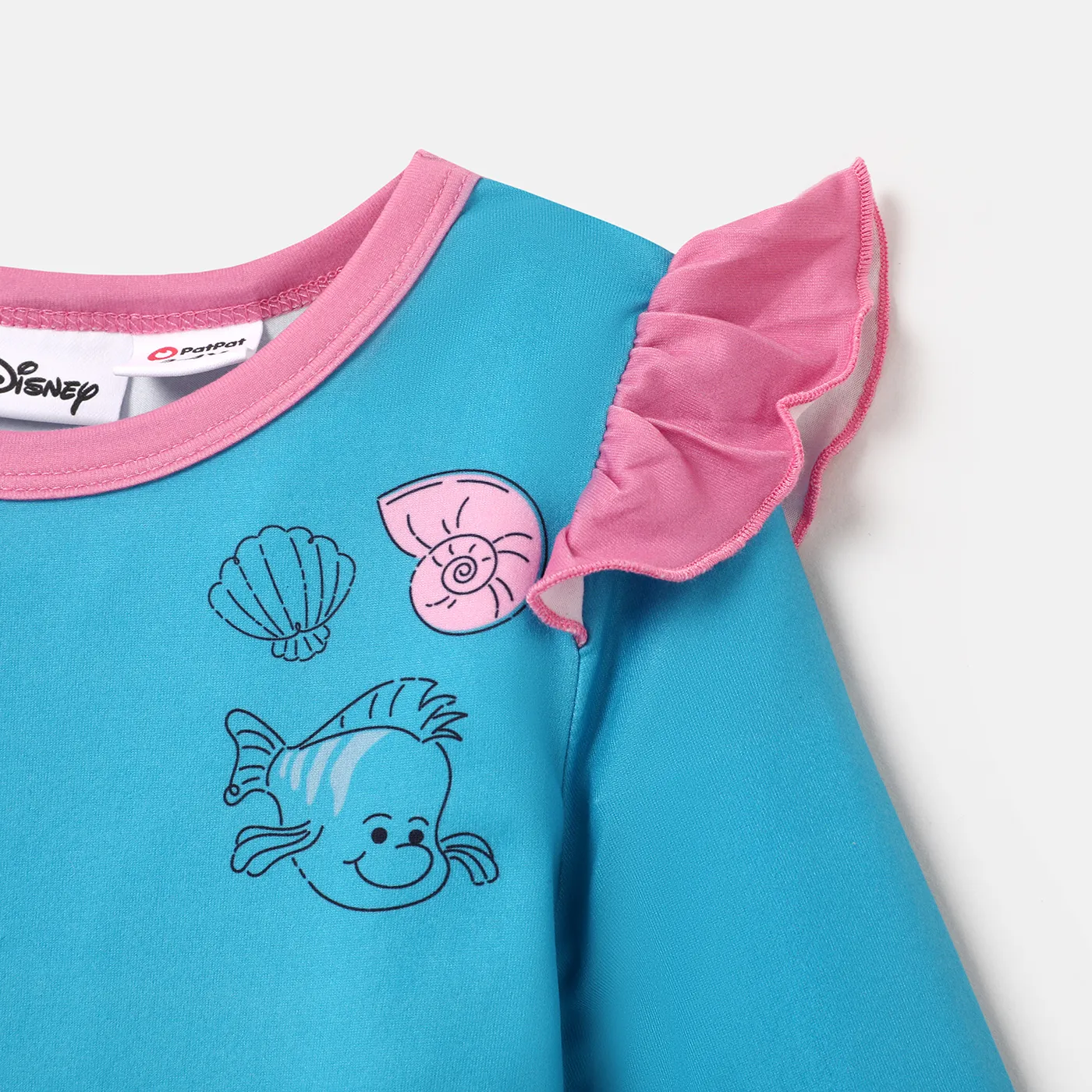 Disney Princess Toddler Girl Character Print Ruffled Long-sleeve Dress  Blue image 4
