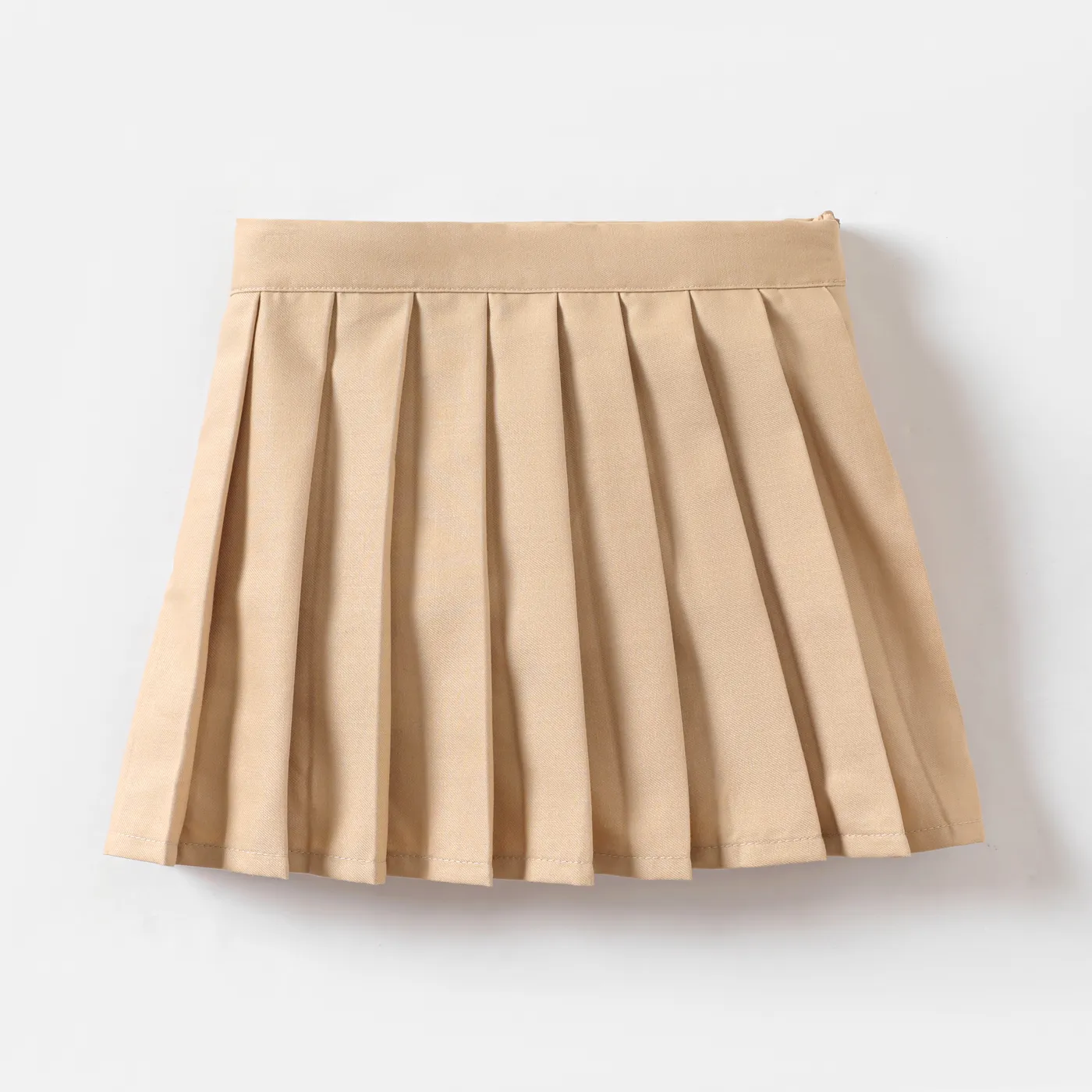 Toddler Girl School Uniform Solid / Plaid Pleated Skort  image 1
