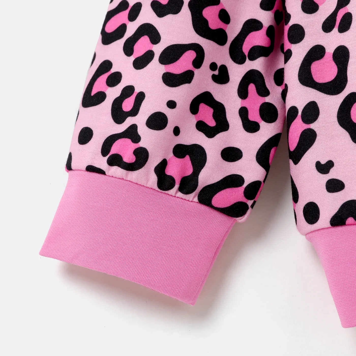 Barbie Toddler/Kid Girl Naia™ Letter Embroidered Leopard Pullover Sweatshirt  Pink image 6