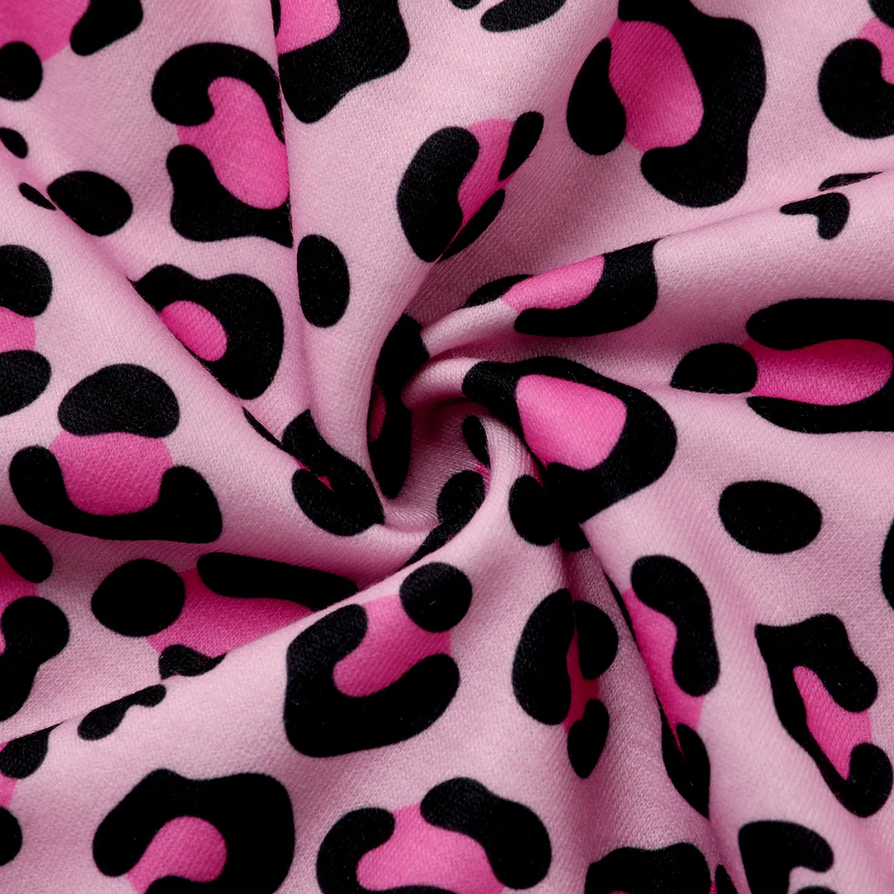 Barbie Toddler/Kid Girl Naia™ Letter Embroidered Leopard Pullover Sweatshirt  Pink big image 1
