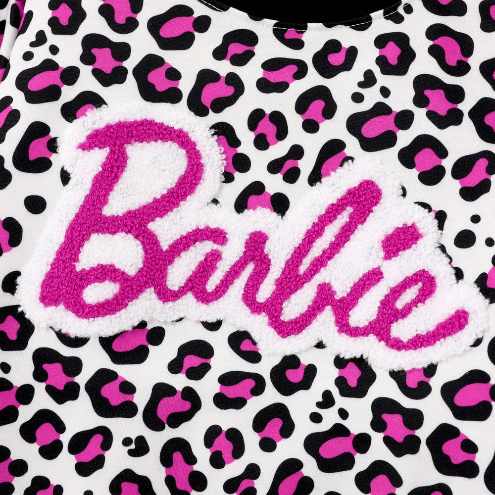 Barbie Toddler/Kid Girl Naia™ Letter Embroidered Leopard Pullover Sweatshirt   big image 5