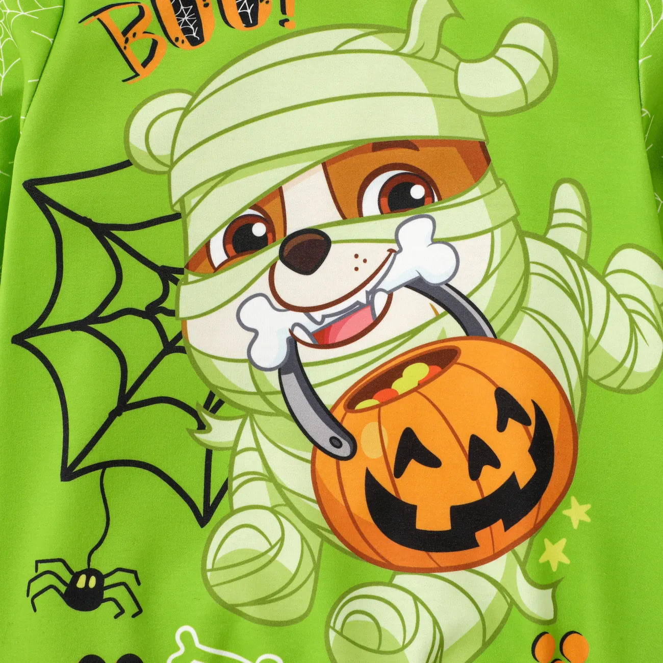 La Pat’ Patrouille Halloween Enfant en bas âge Unisexe Enfantin Chien Sweat-shirt Vert big image 1