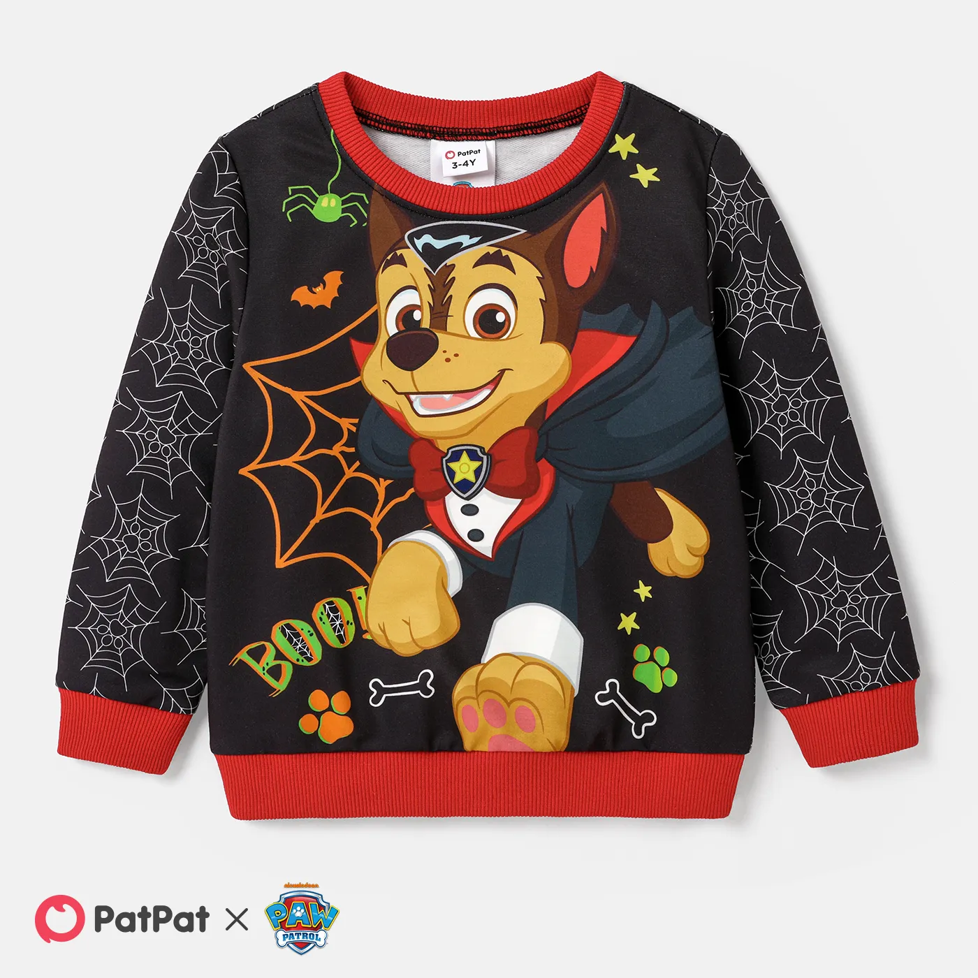PAW Patrol Halloween Toddler Girl/Boy Character Print Long-sleeve Pullover Sweatshirt  Black big image 1
