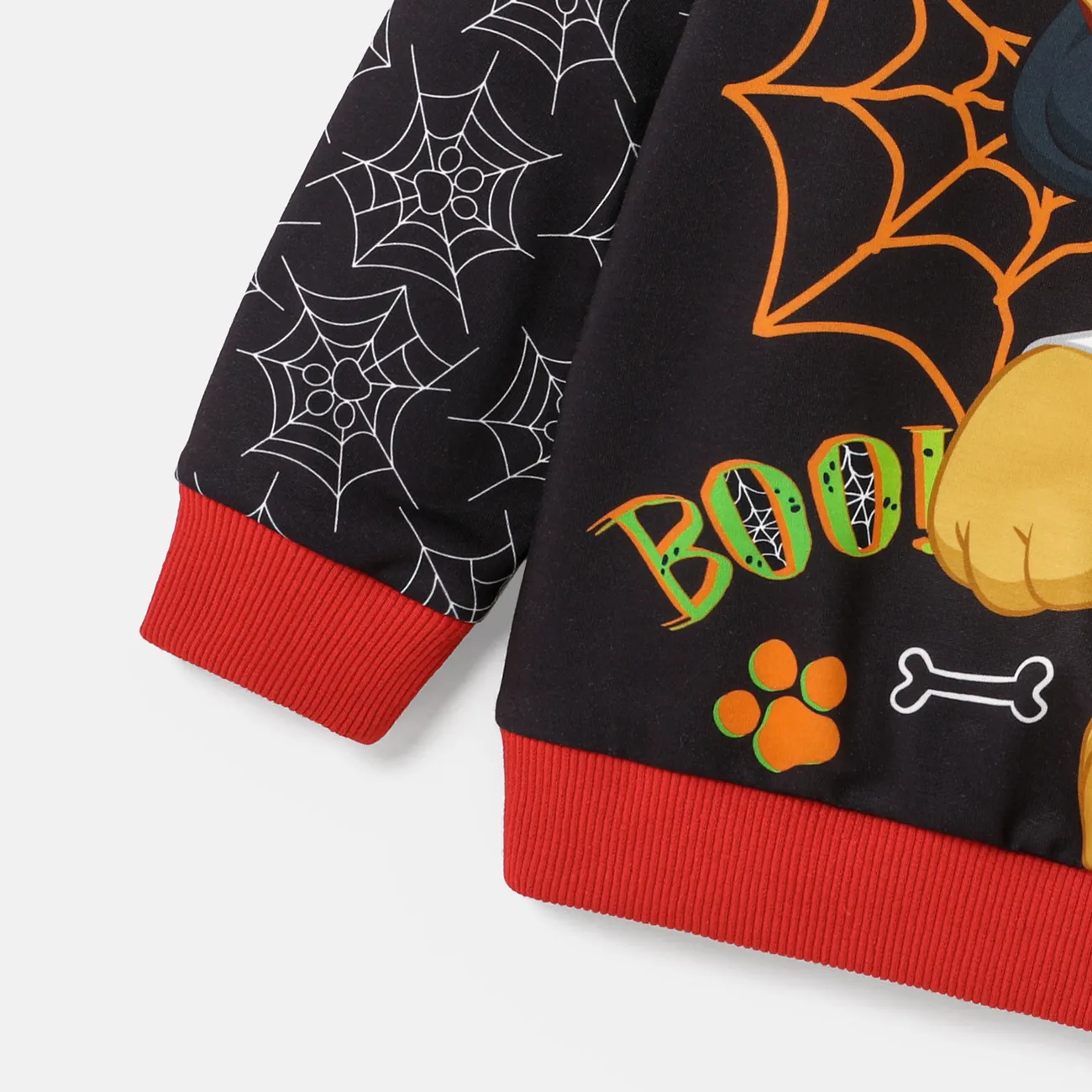 PAW Patrol Halloween Toddler Girl/Boy Character Print Long-sleeve Pullover Sweatshirt  Black big image 1