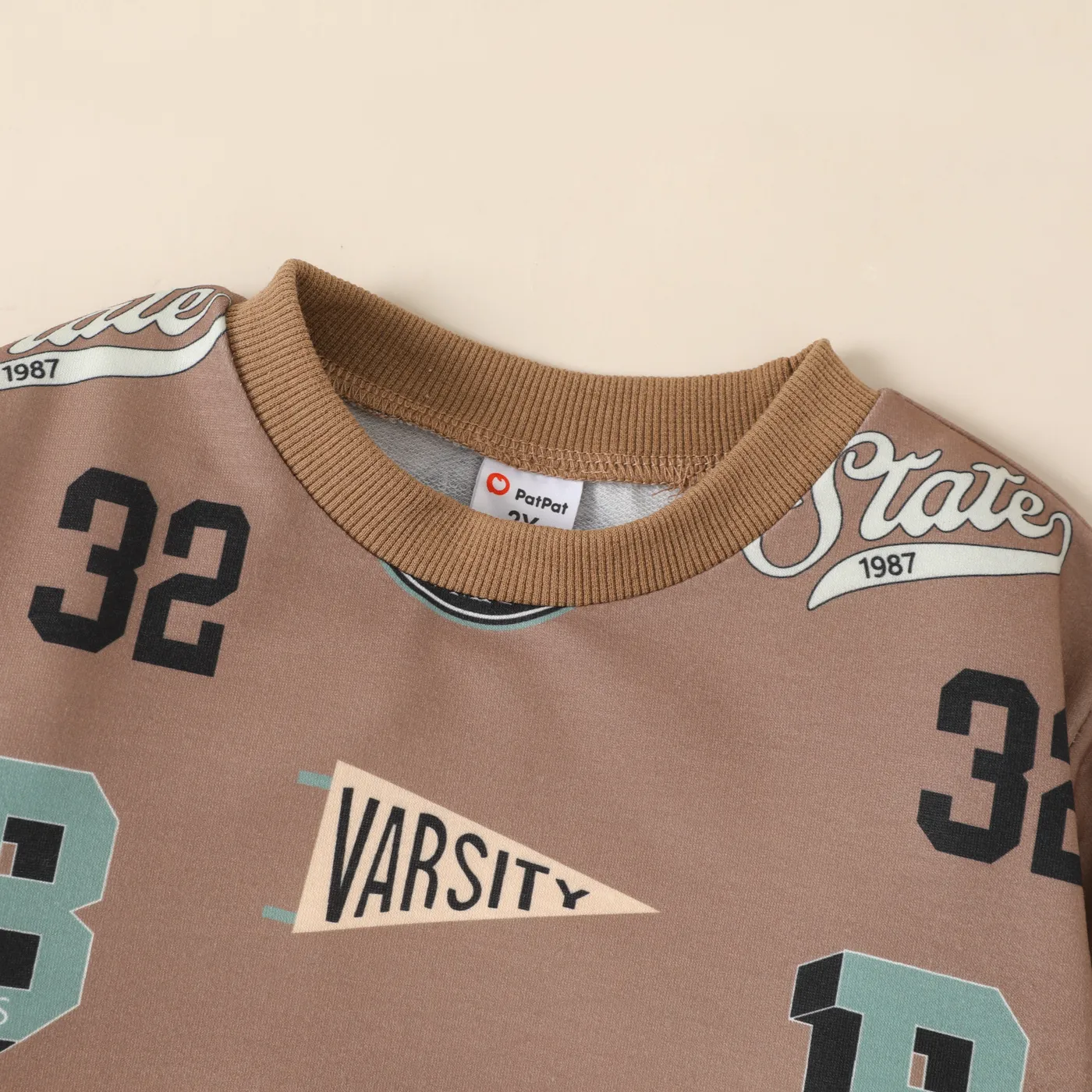 Toddler Boy Number Letter Print Varsity Pullover Sweatshirt    image 3